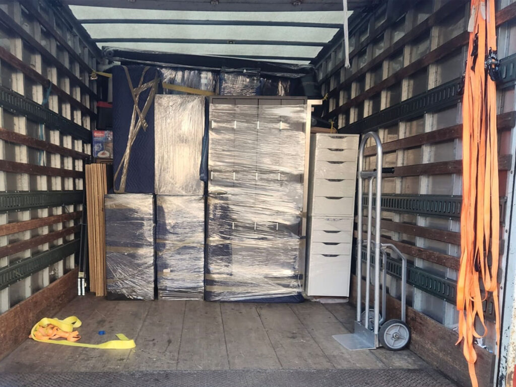 moving truck filled with furniture